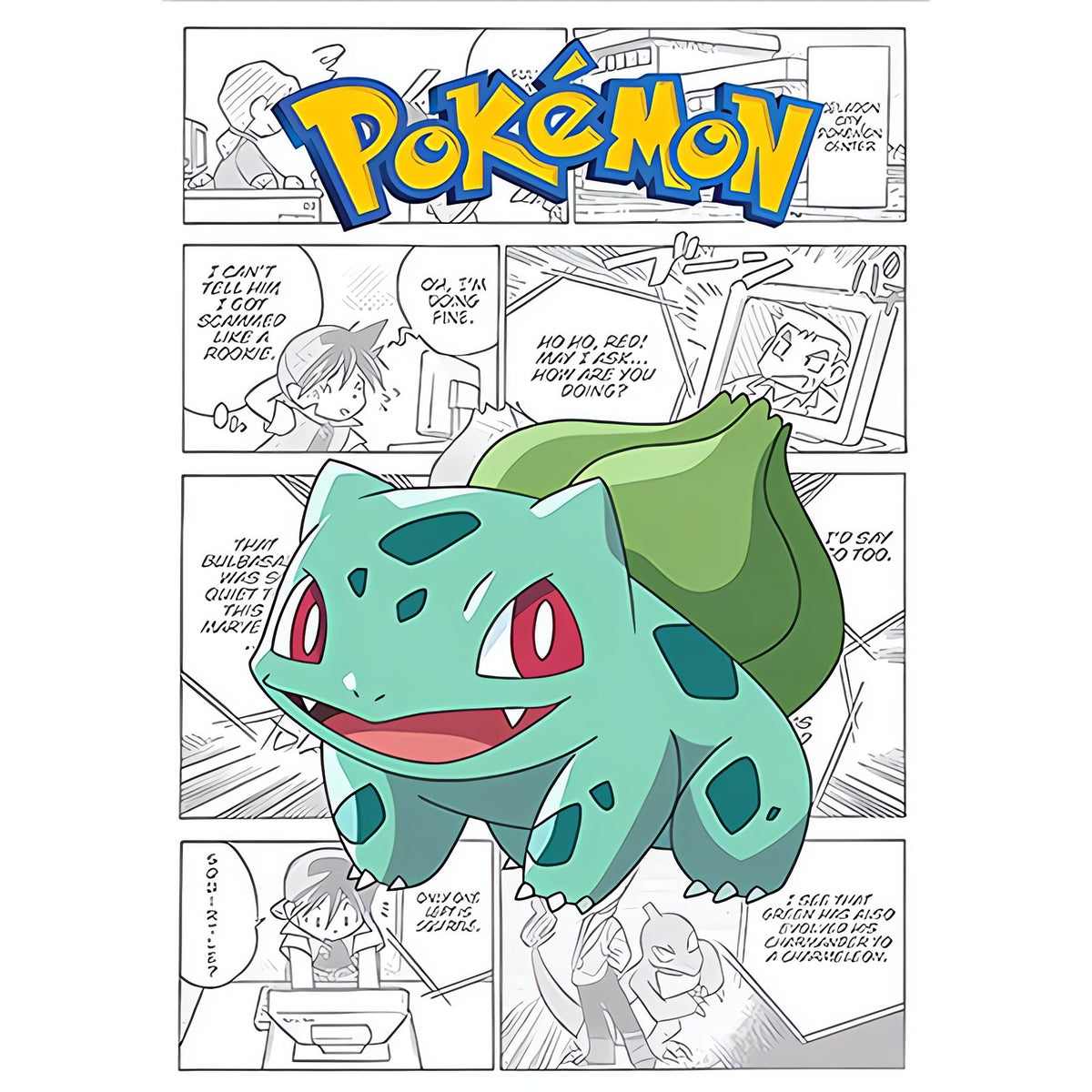 Pokémon comic-style canvas print – Bulbasaur B