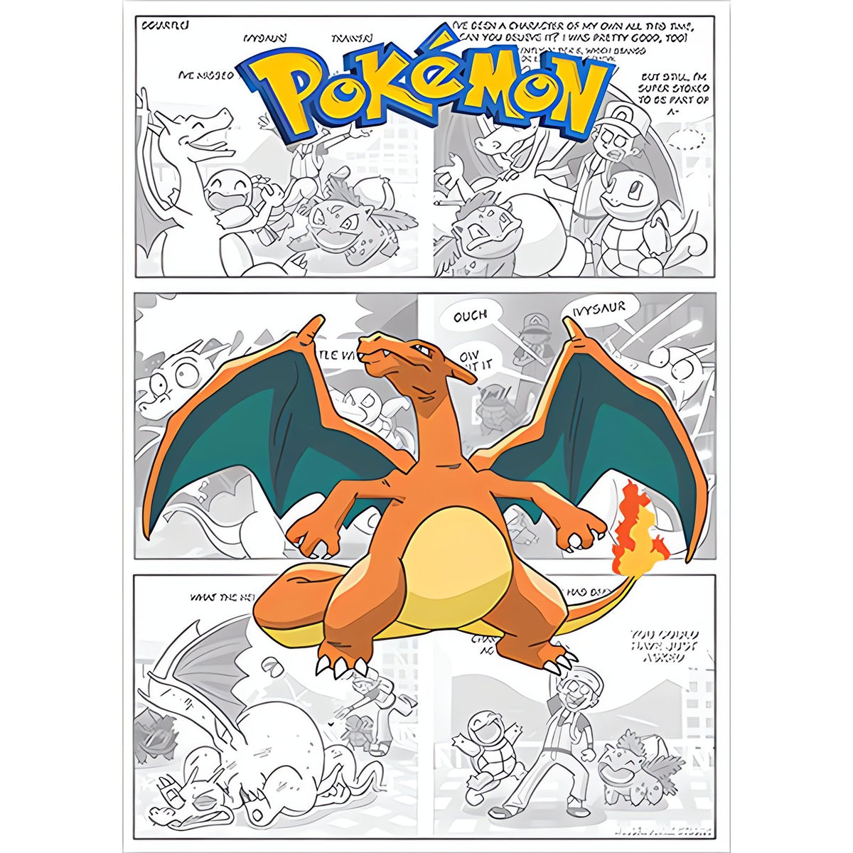 Pokémon comic-style canvas print – Charizard B