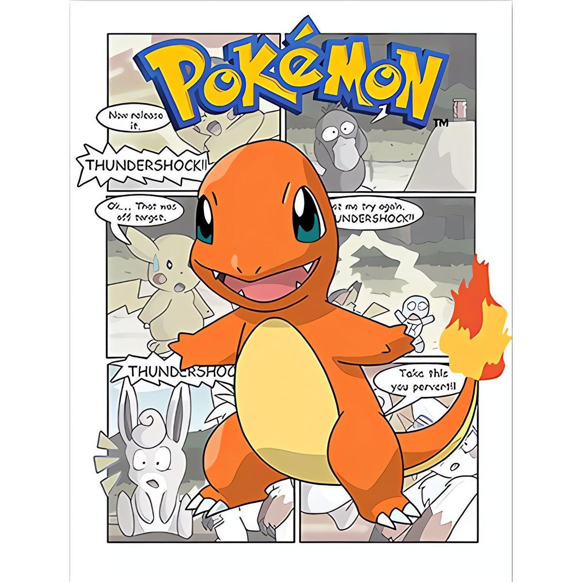 Pokémon comic-style canvas print – Charmander