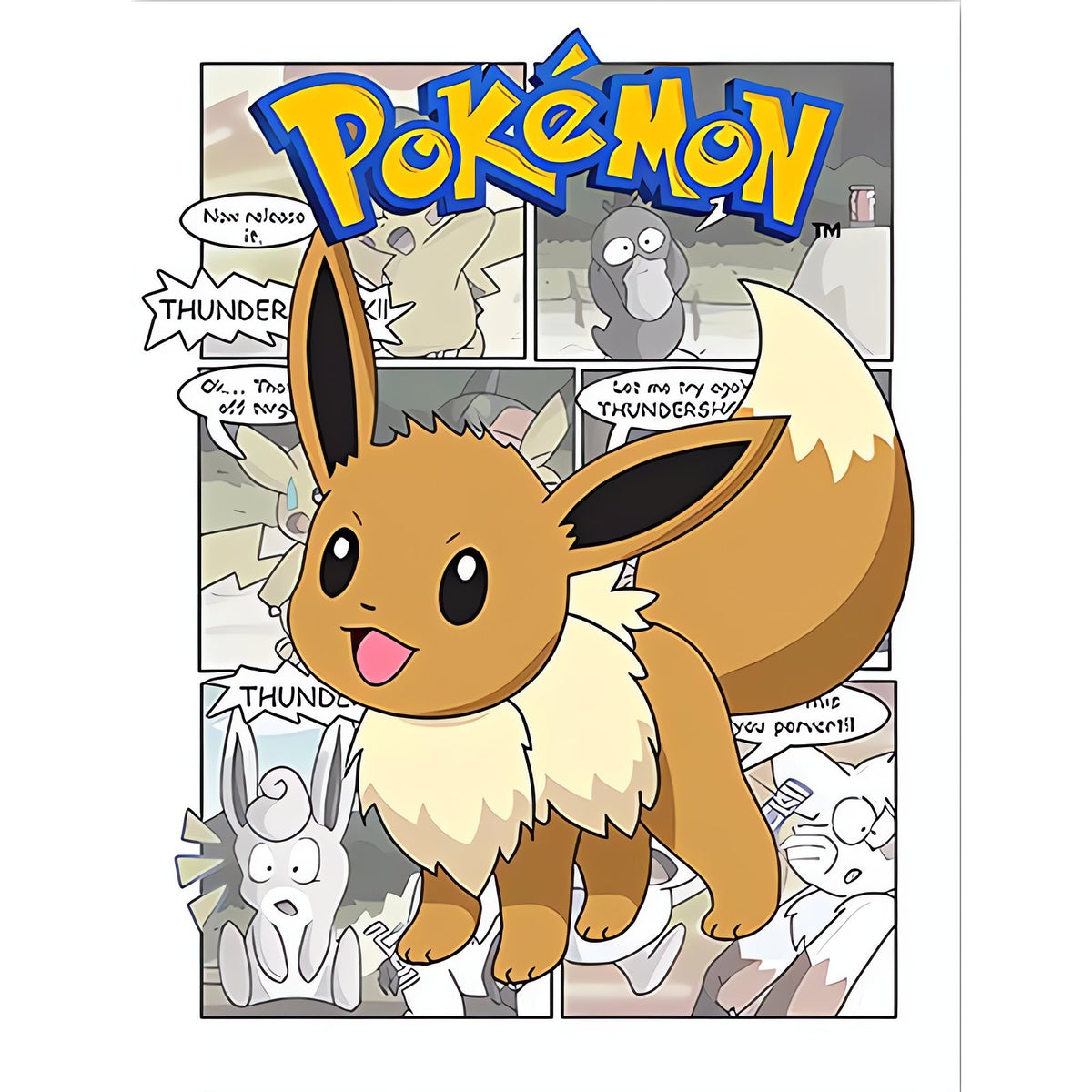 Pokémon comic-style canvas print – Eevee