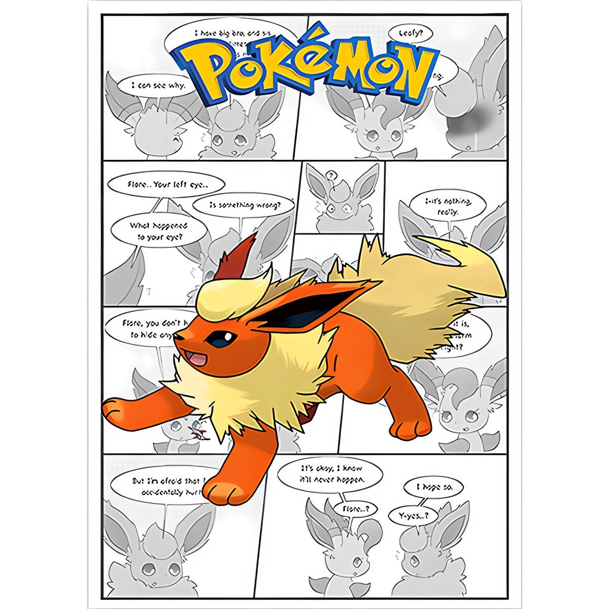 Pokémon comic-style canvas print – Flareon