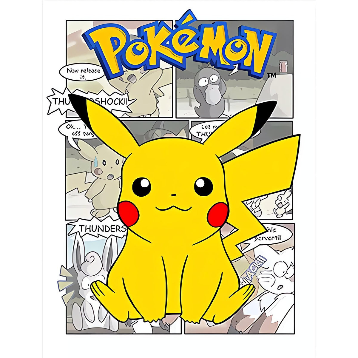 Pokémon comic-style canvas print – Pikachu B