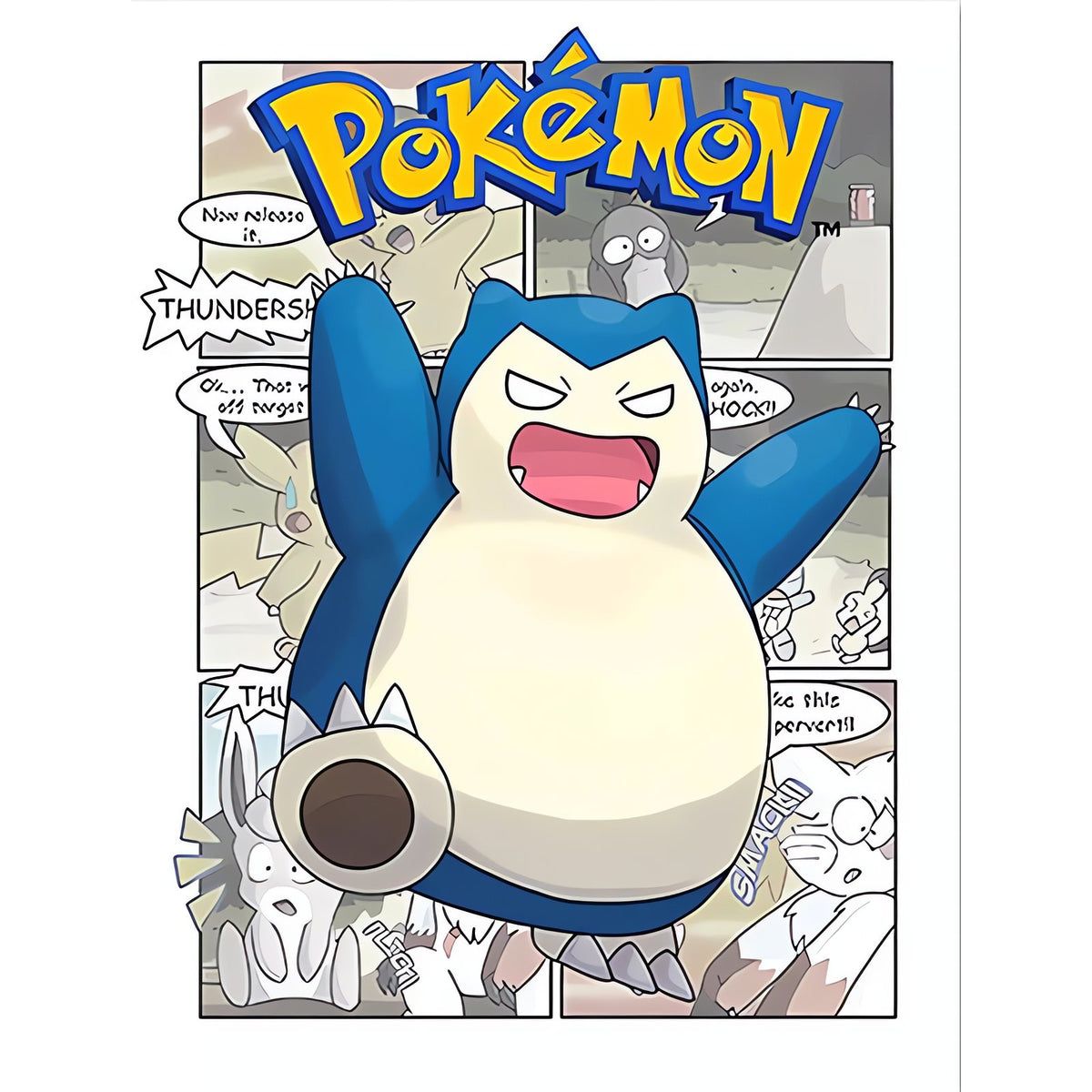 Pokémon comic-style canvas print – Snorlax B
