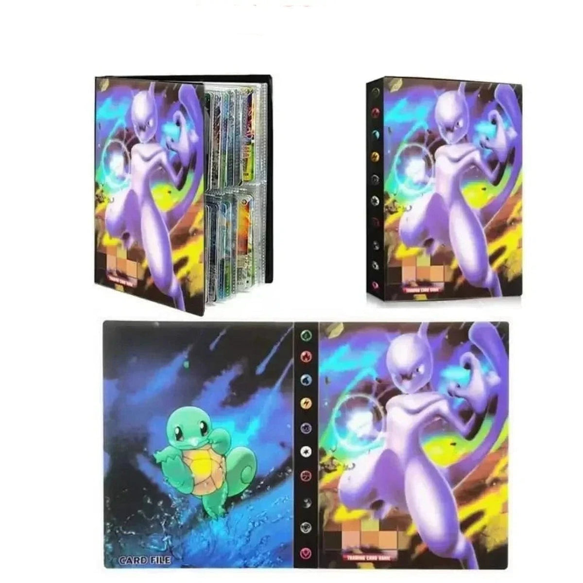 Pokémon trading card album – Mewtwo & Squirtle