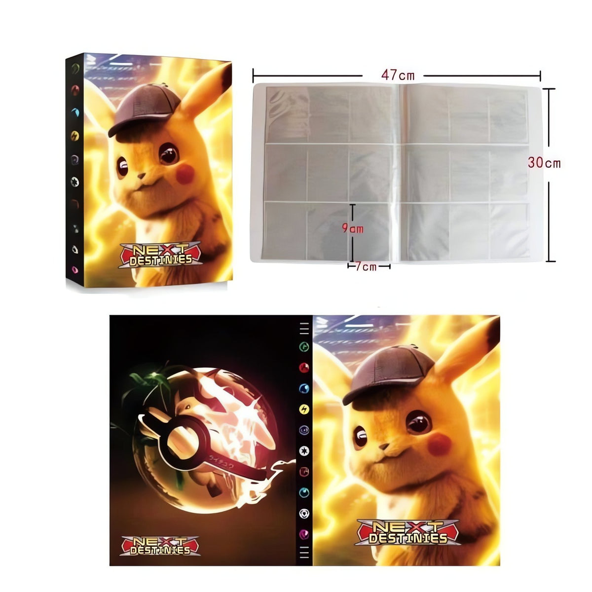 Pokémon card album with colourful cover – D1