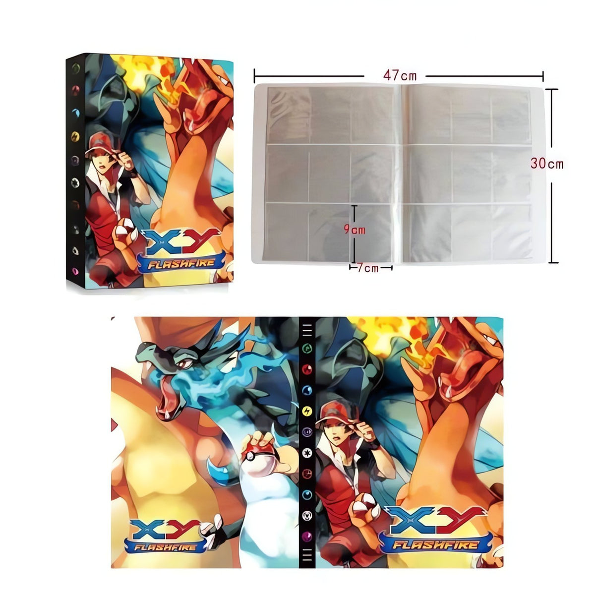 Pokémon card album with colourful cover – D8