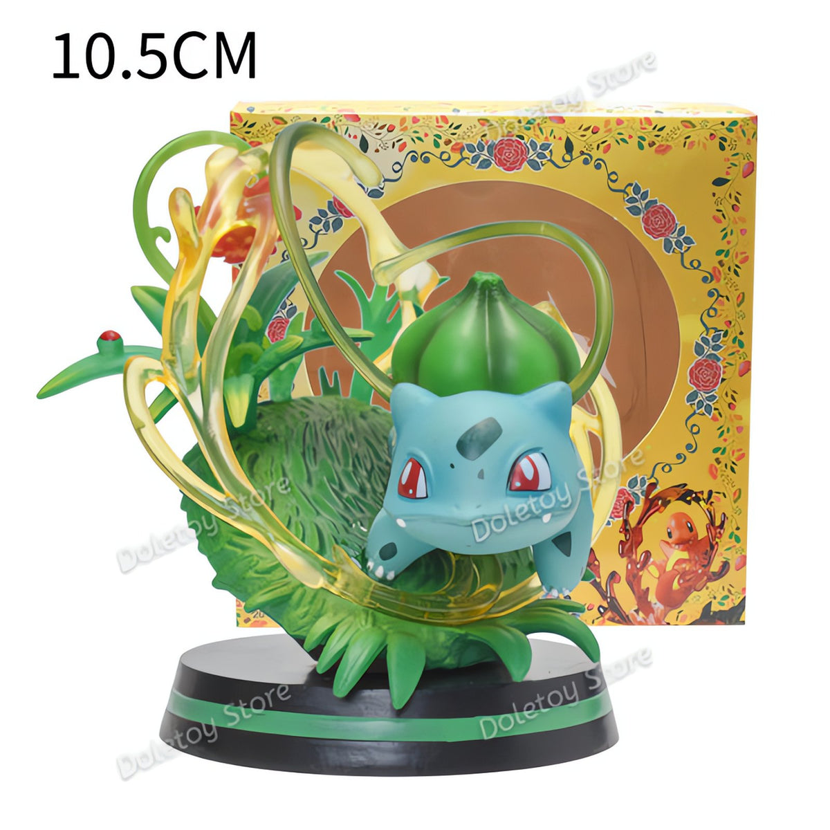 Pokémon collectable figure with swirling transparent plastic – Bulbasaur