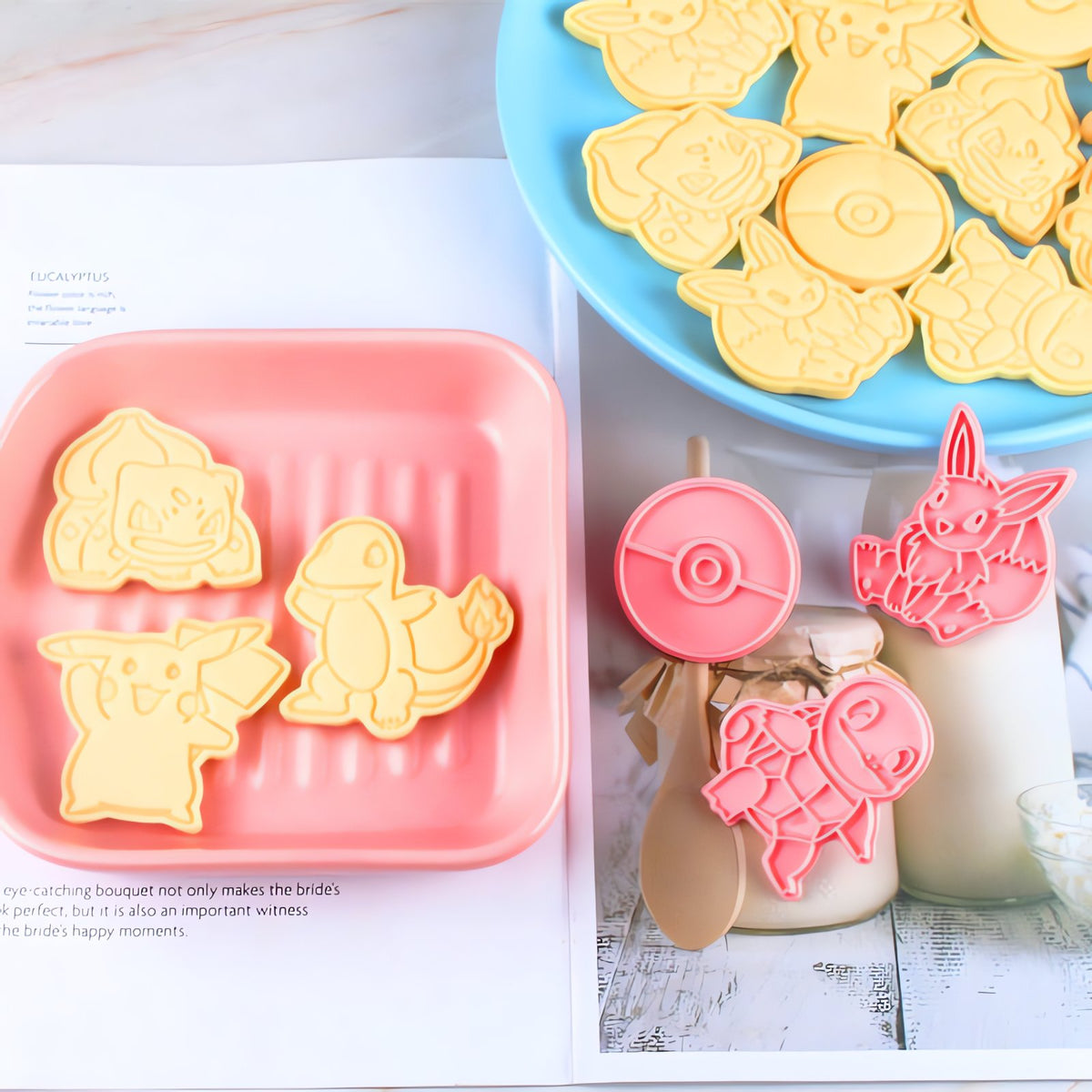 Set of six Pokémon cookie cutters
