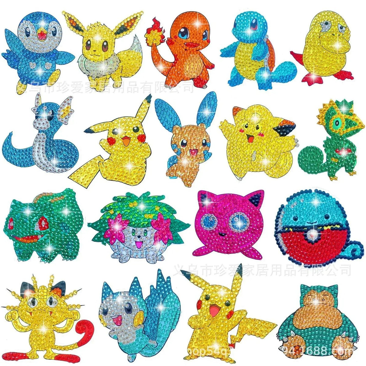 Pokémon diamond DIY sticker with Pikachu