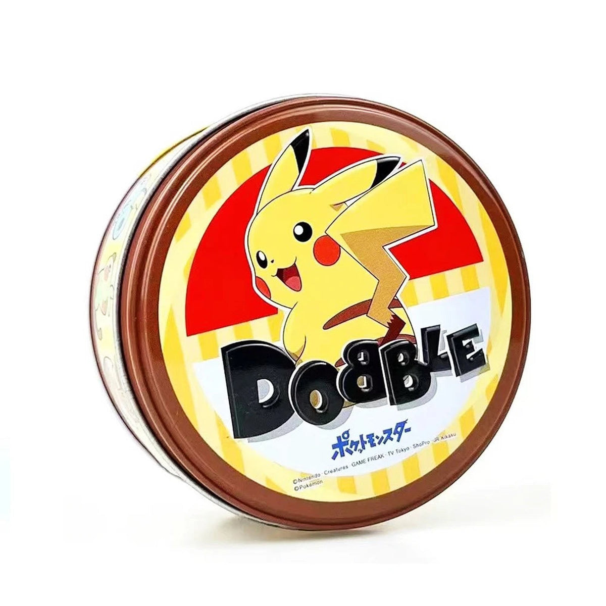 Pokémon Dobble card game in a metal tin