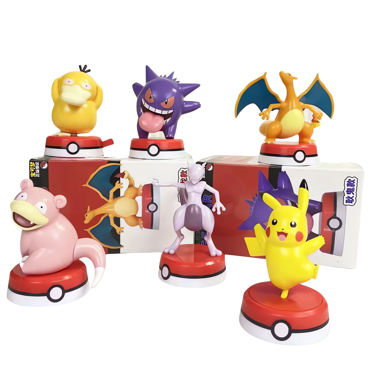 Set of six Pokémon figures on Poké Ball bases – photo 2
