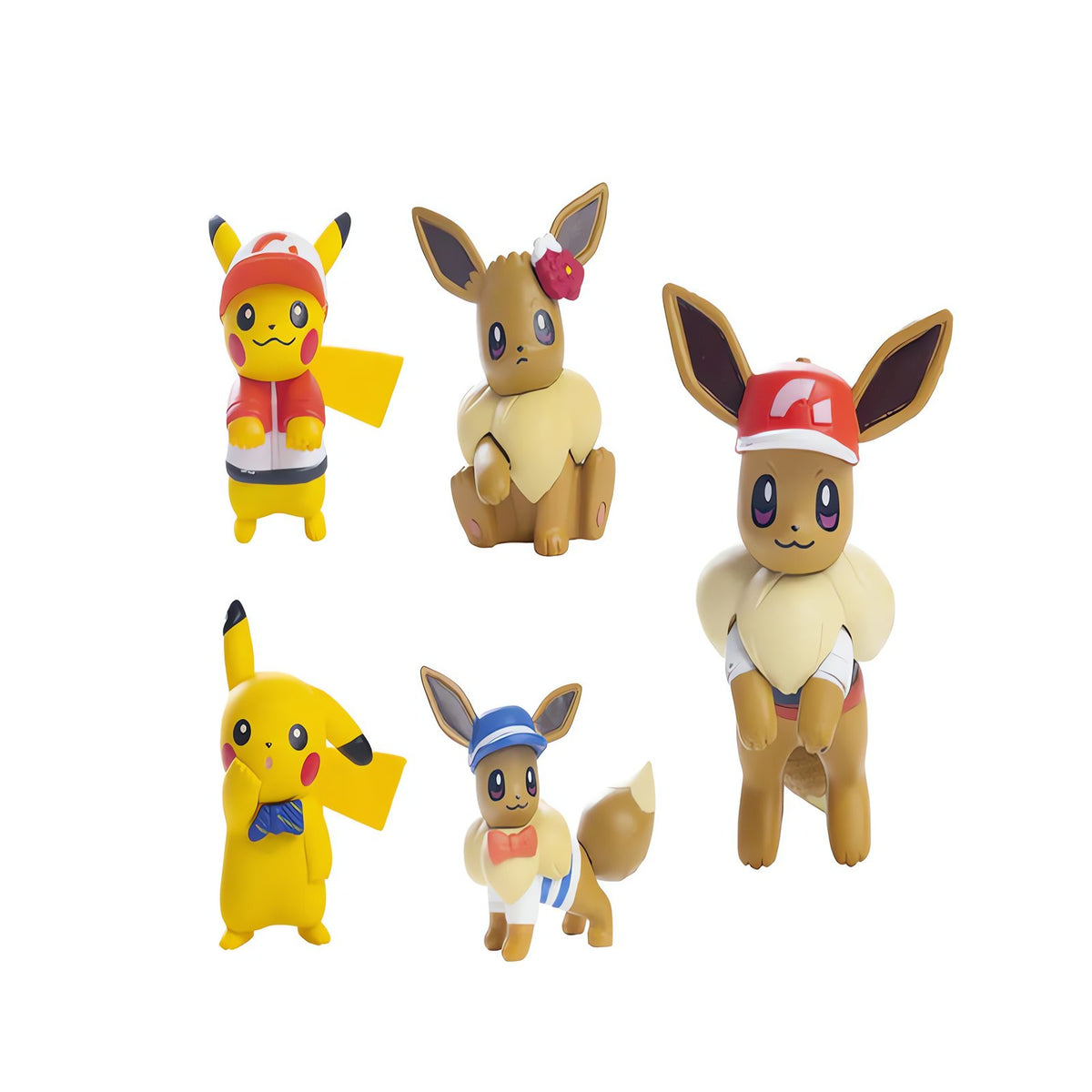 Pokémon figure sets with Pikachu, Eevee and Snorlax – 5 Figures – Eevee & Pikachu