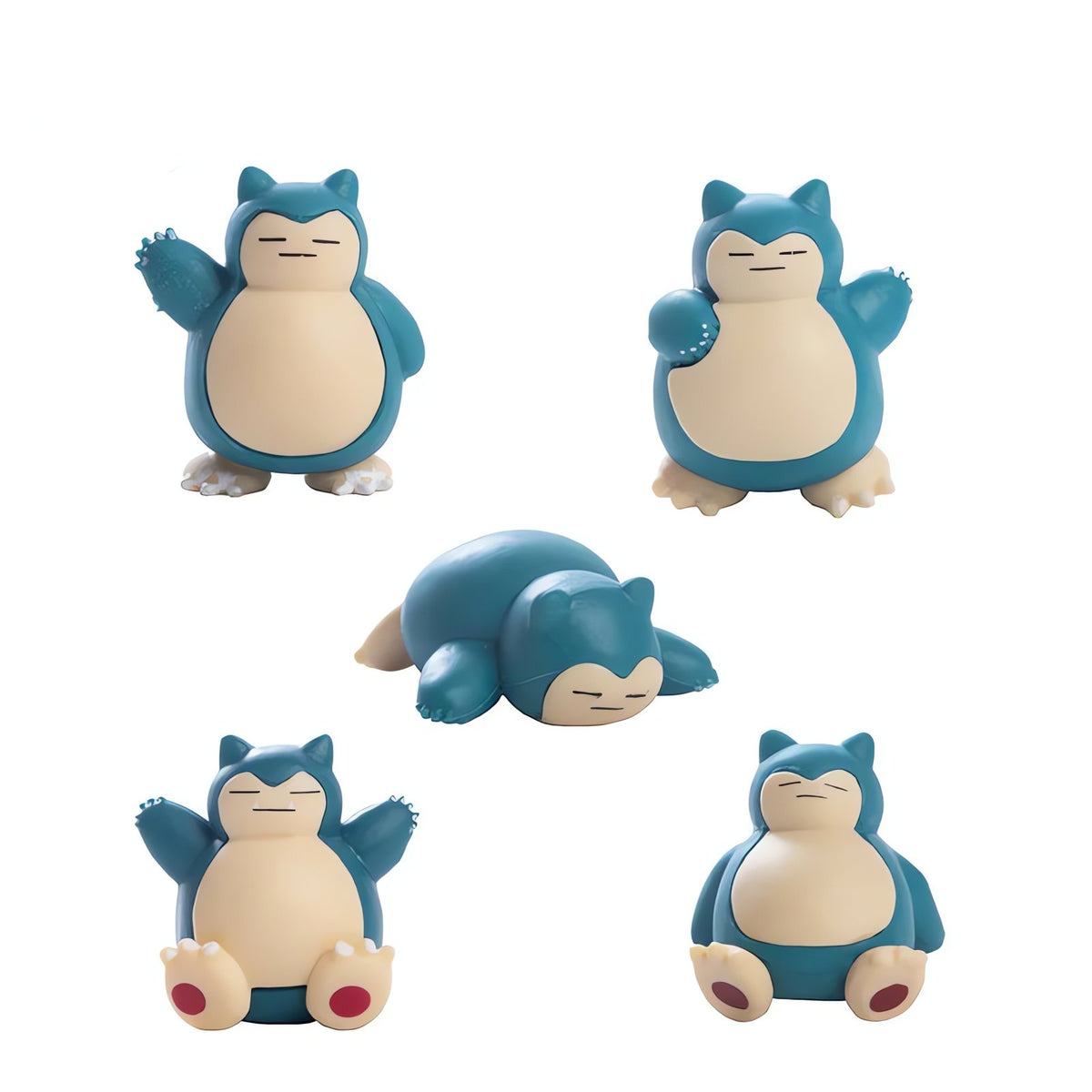 Pokémon figure sets with Pikachu, Eevee and Snorlax – 5 Snorlax Figures