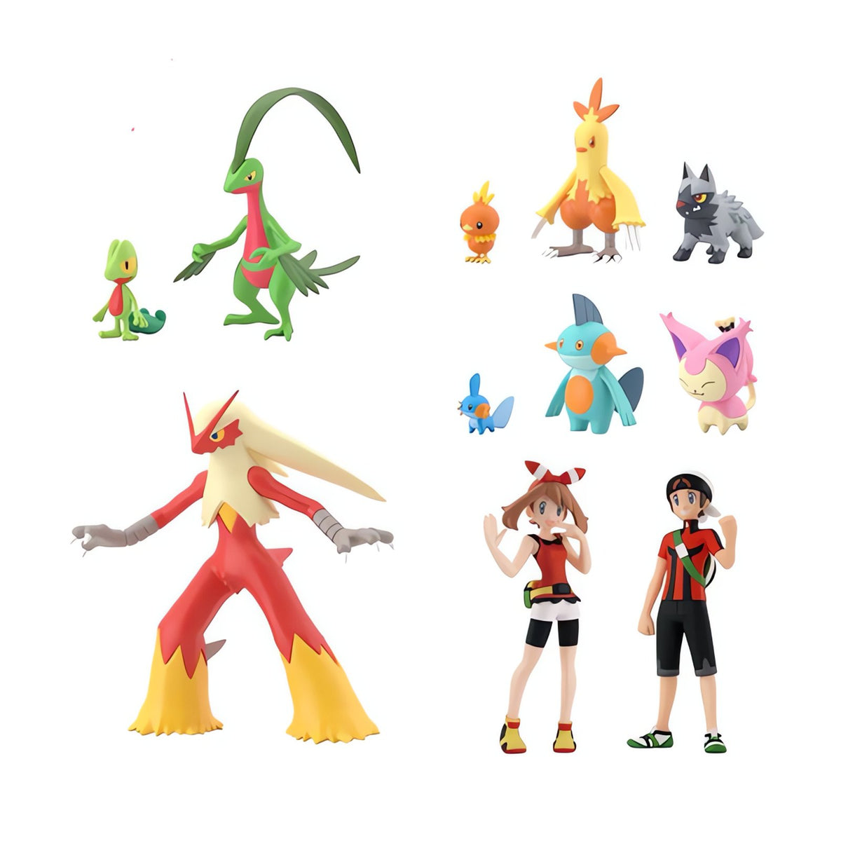 Pokémon figure set with trainer and evolution stages – Hoenn Region Set 1