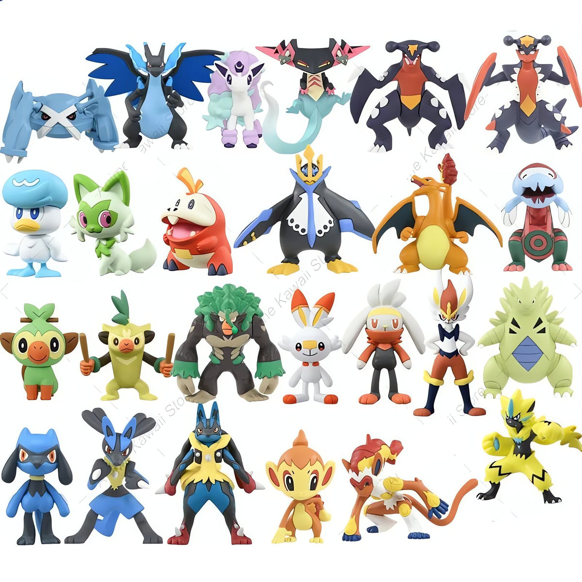 Pokémon figures in many designs