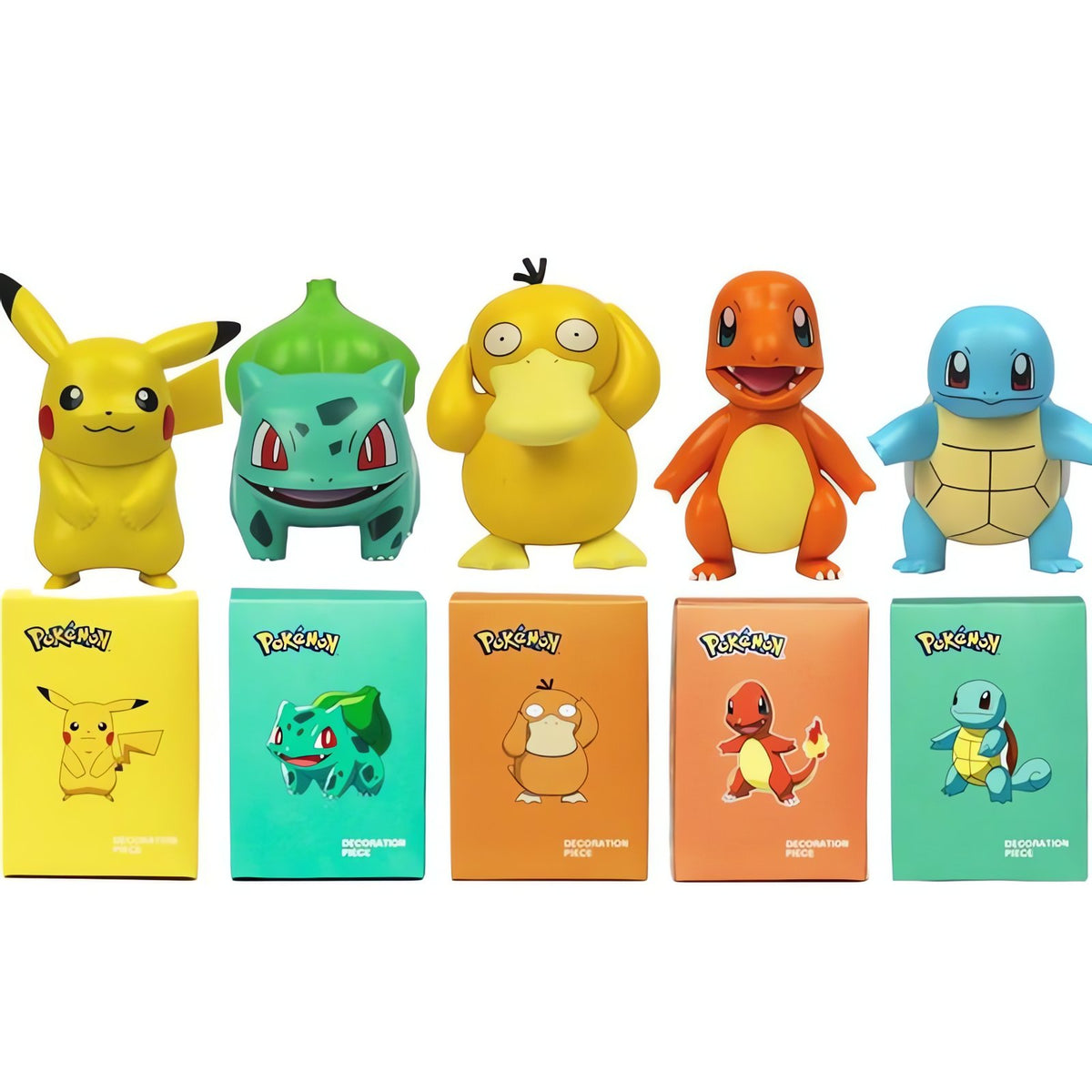 Pokémon figures including Pikachu and Charmander