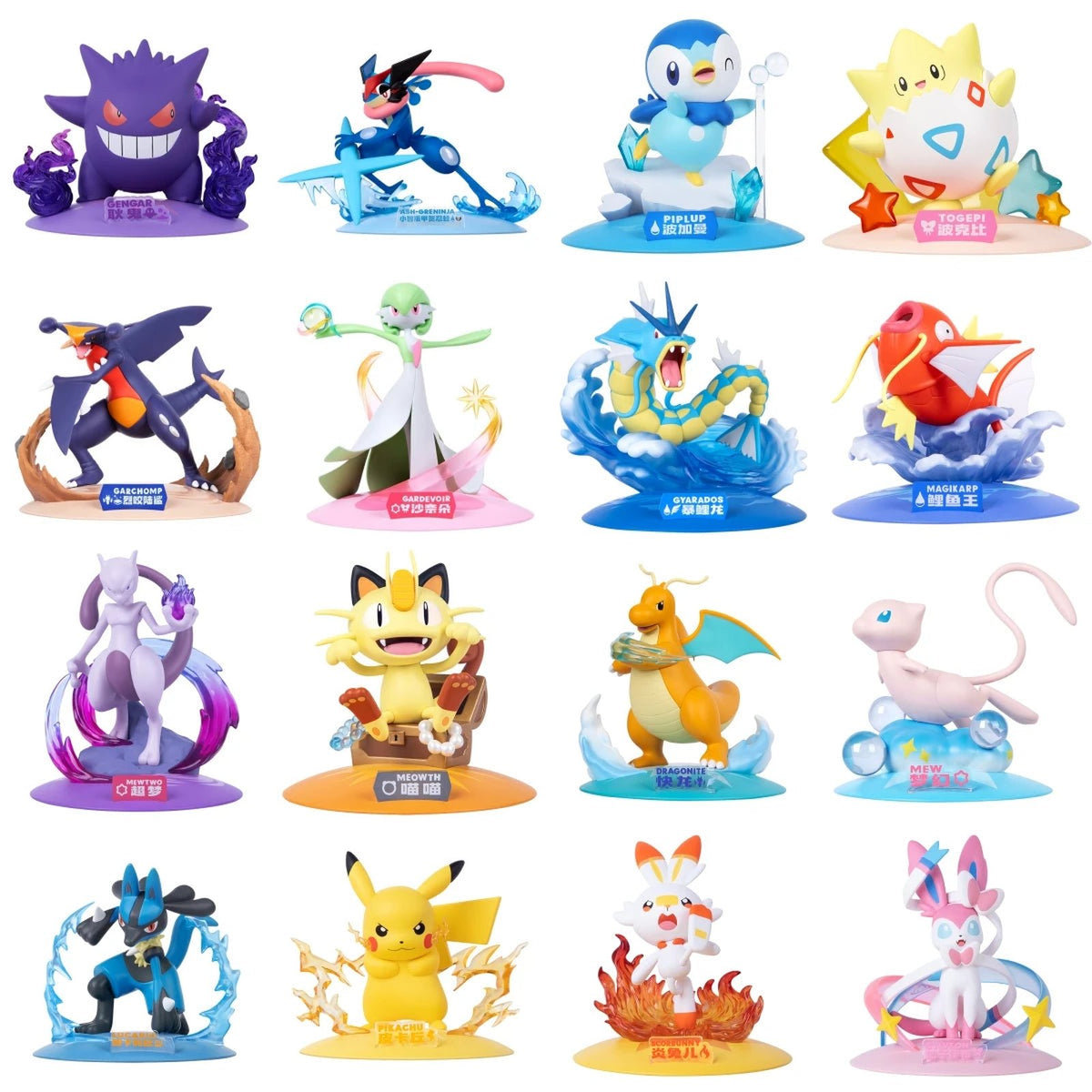 Pokémon figures in a range of designs