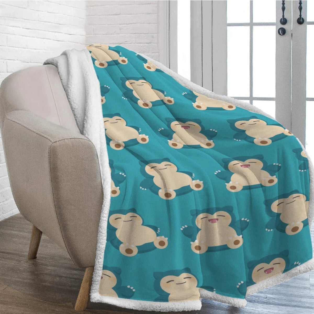 Pokémon flannel blanket with Snorlax design – photo 2