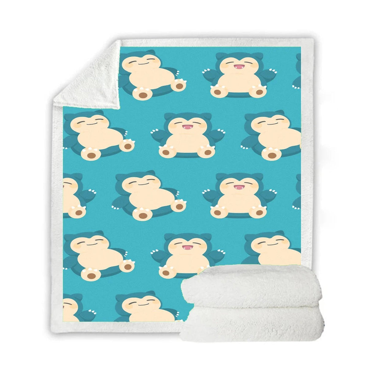 Pokémon flannel blanket with Snorlax design – photo 3