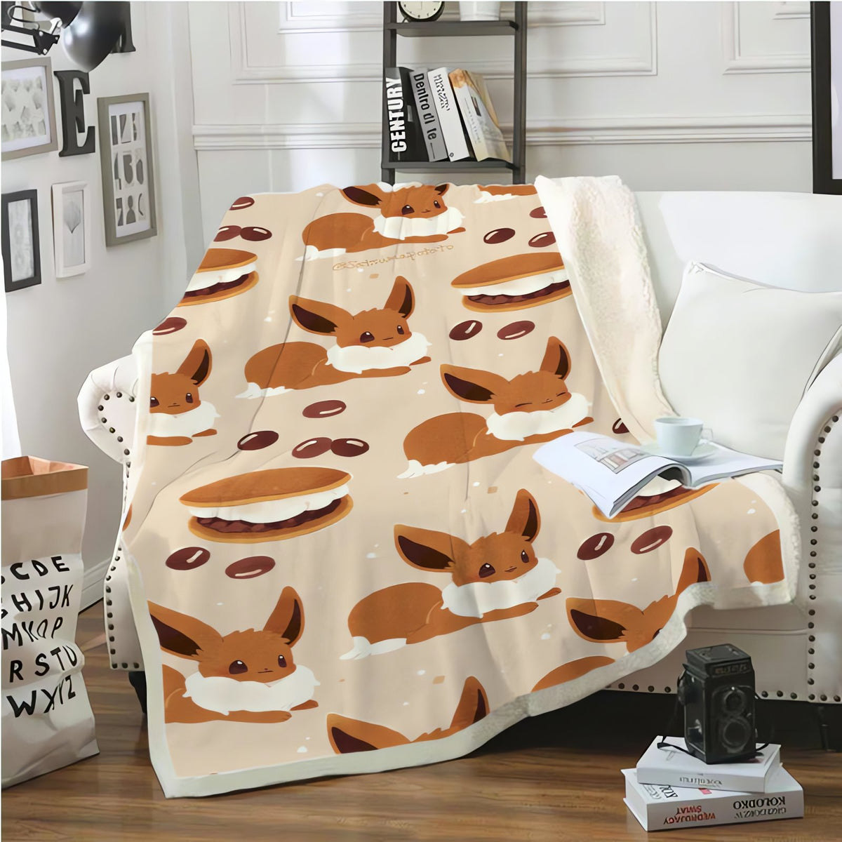 Pokémon flannel blanket with Snorlax design – Eevee