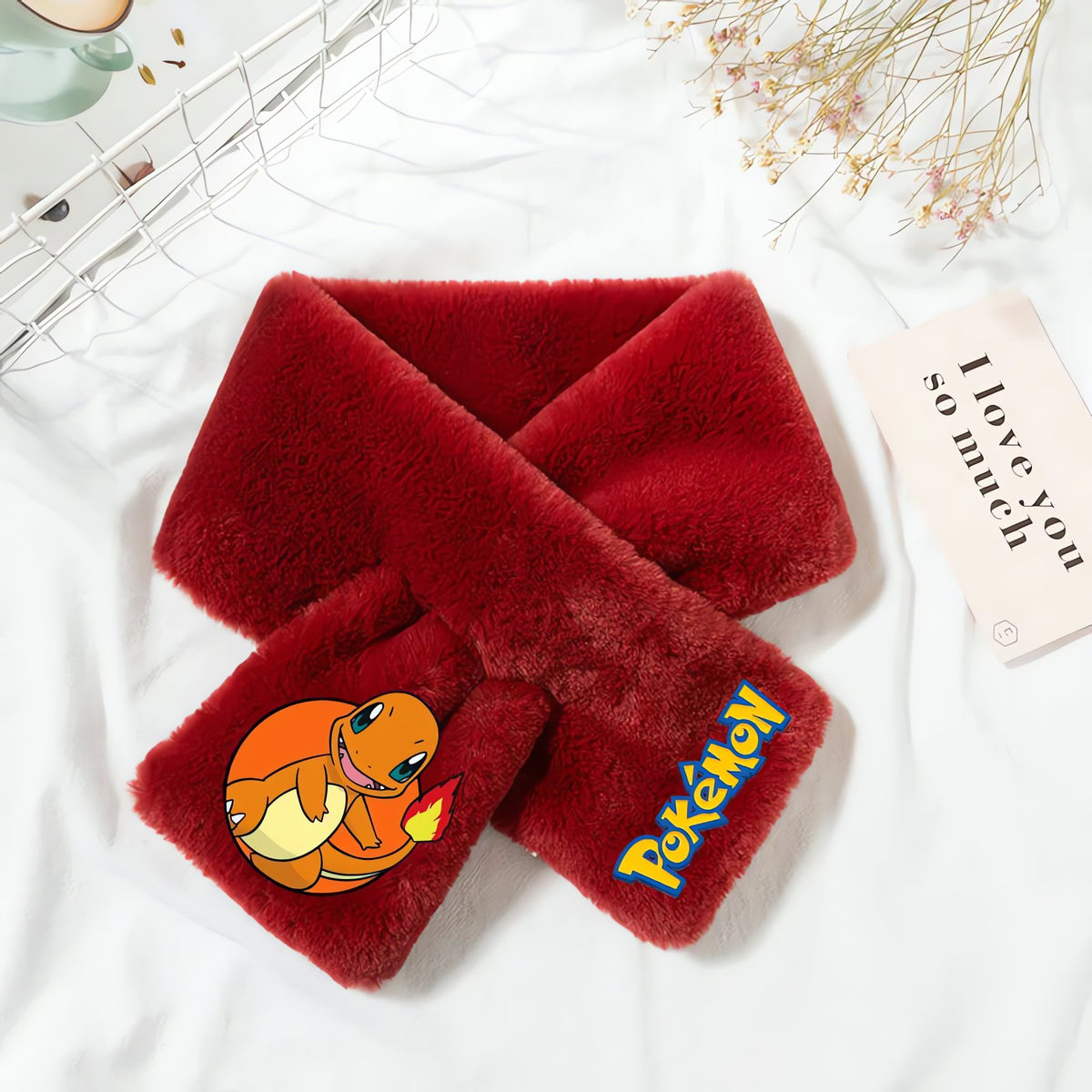 Pokémon fleece scarf for kids – Charmander Red