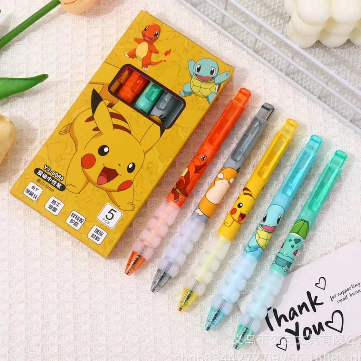 Set of five Pokémon gel pens