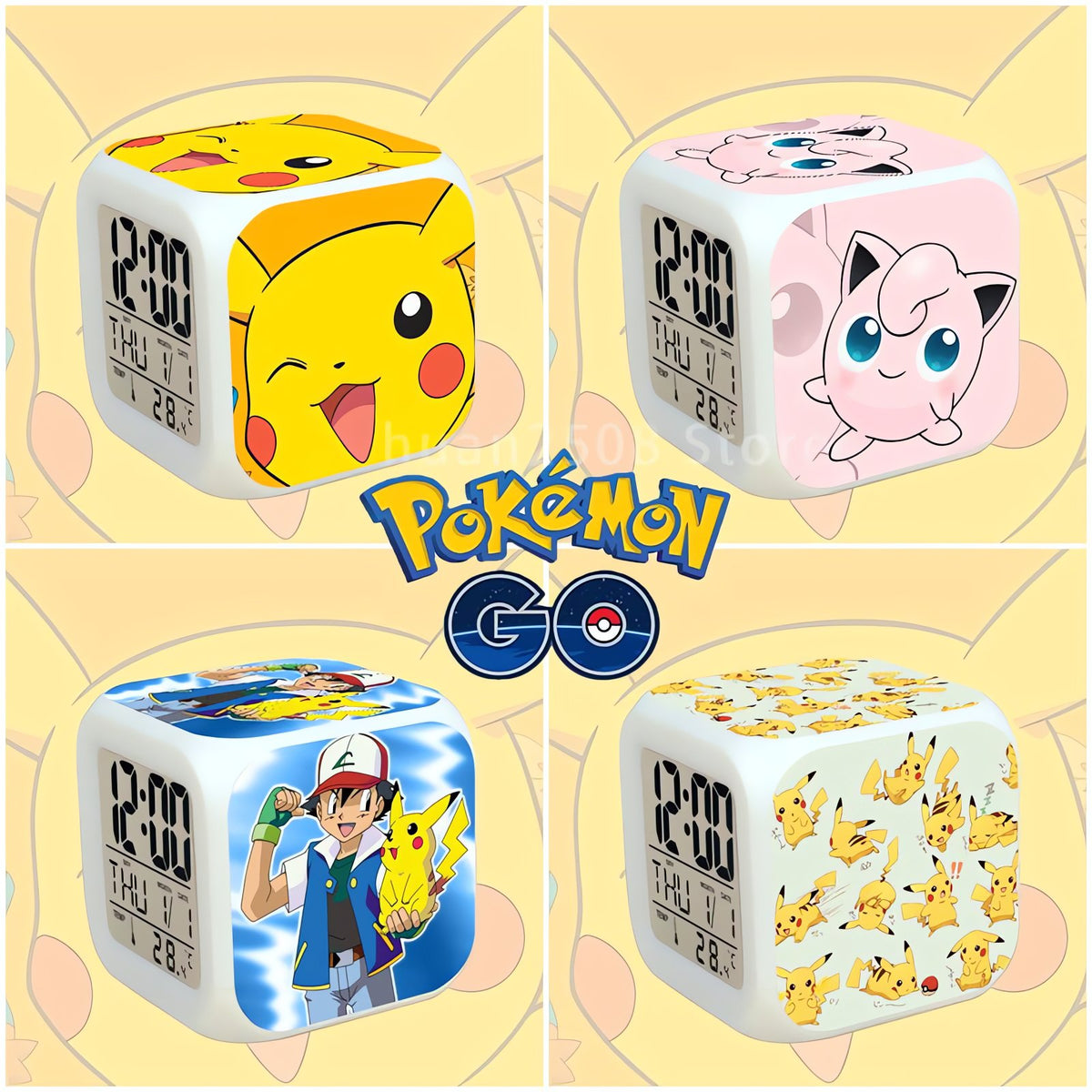 Pokémon GO LED alarm clock cube