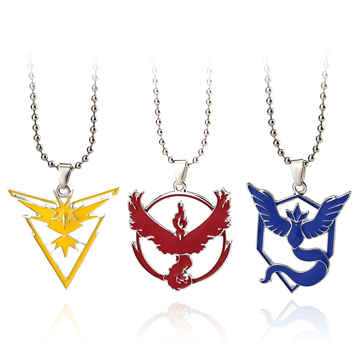 Pokémon GO team necklace in Mystic, Valor and Instinct designs