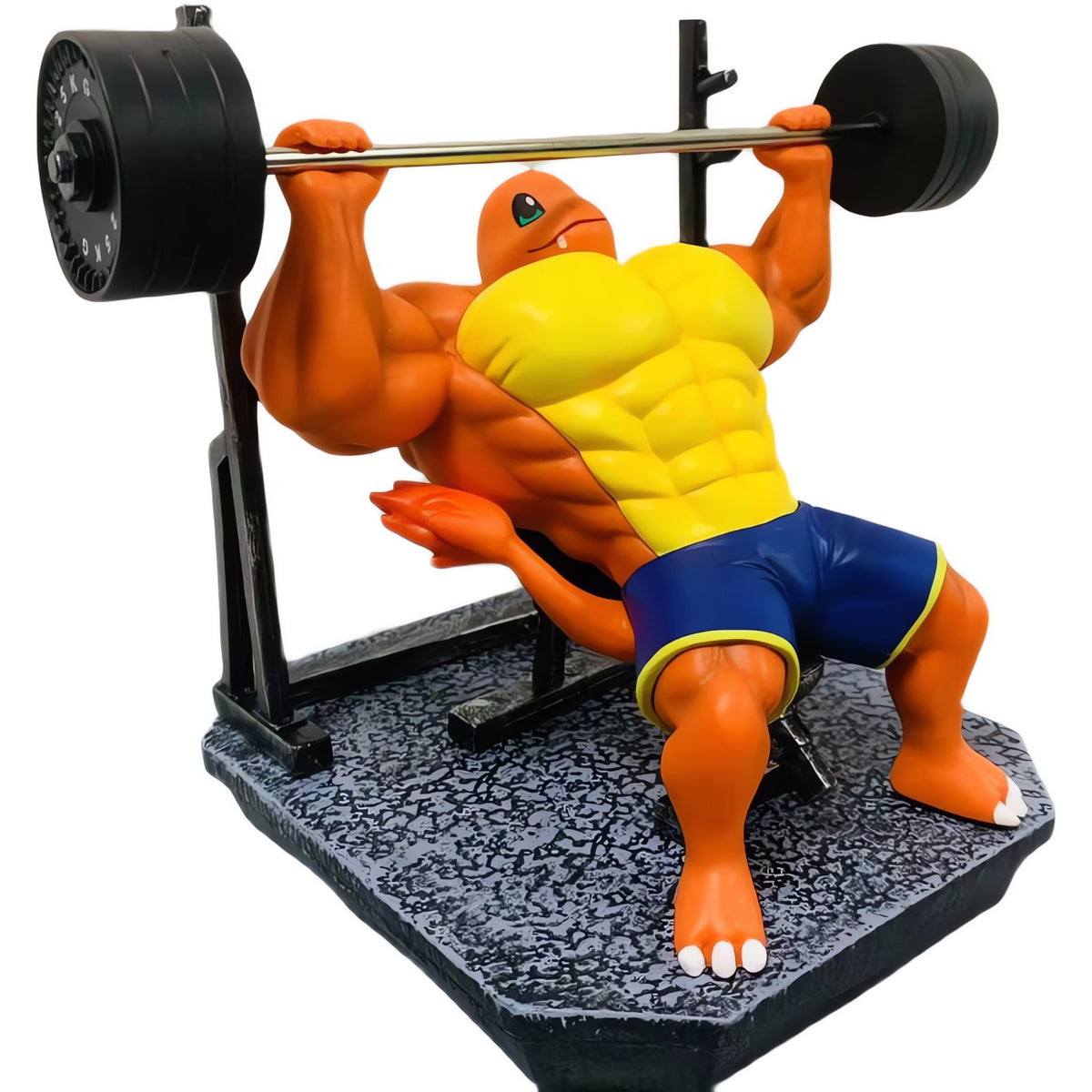 Muscular Pikachu gym figure with dumbbell – photo 13