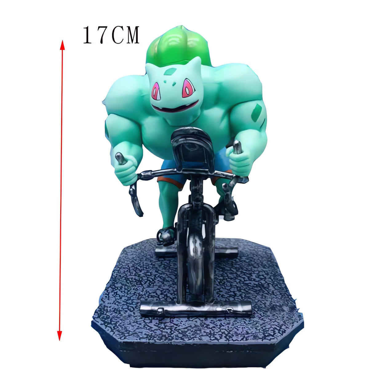 Muscular Pikachu gym figure with dumbbell – Bulbasaur
