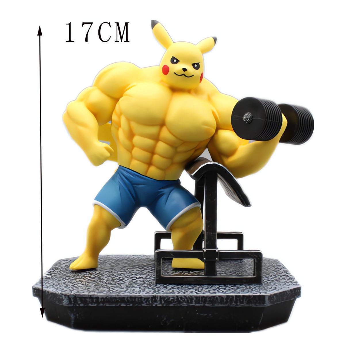 Muscular Pikachu gym figure with dumbbell – Pikachu