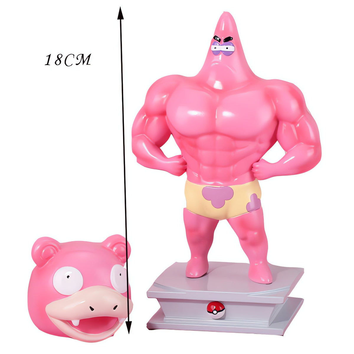 Muscular Pikachu gym figure with dumbbell – Slowbro