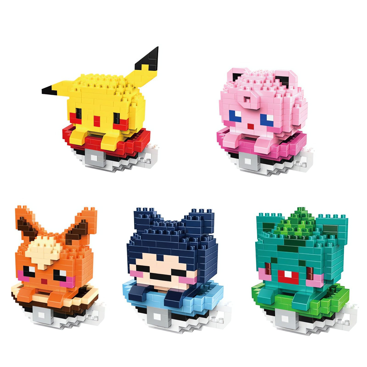 Pokémon building block figure hatching from an egg
