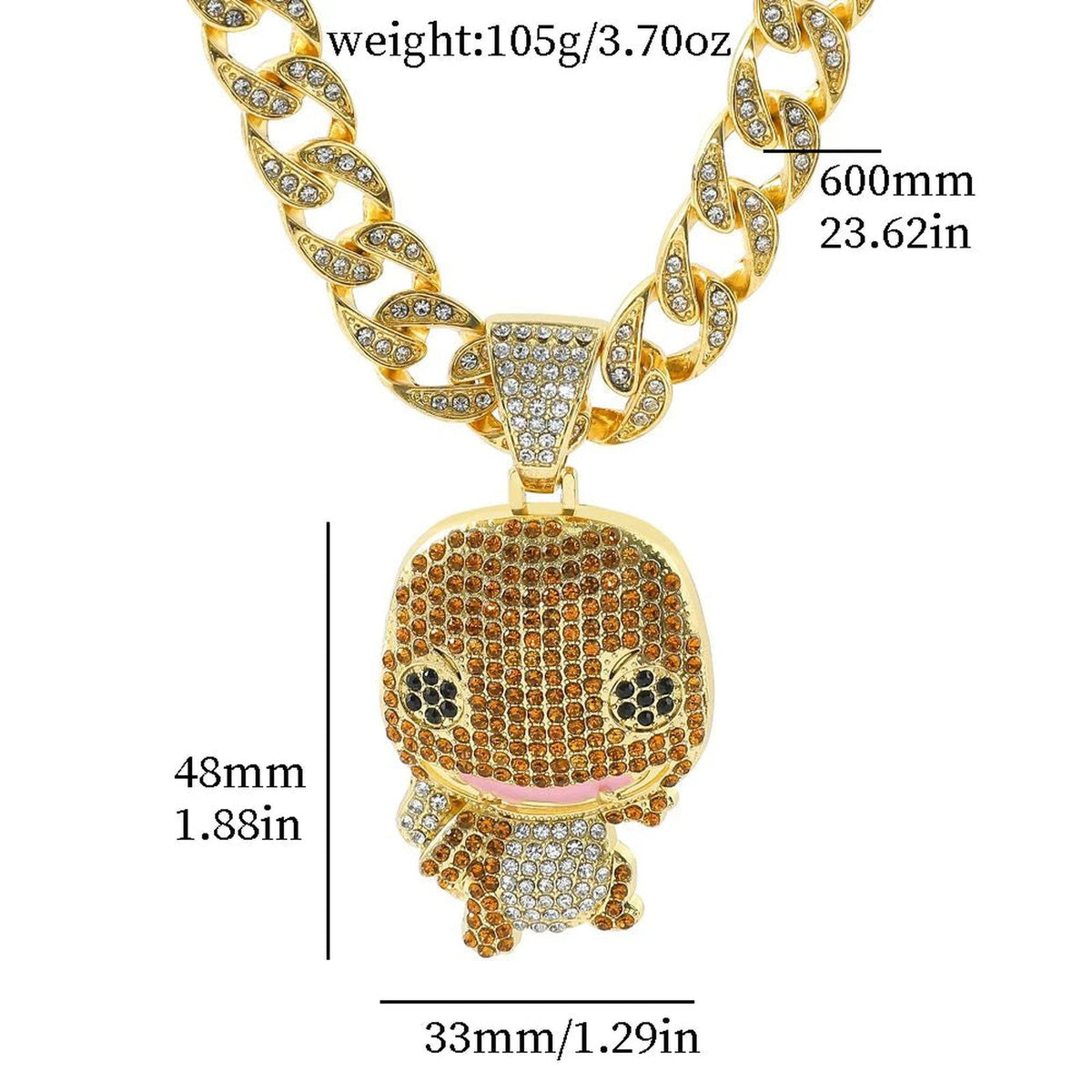 Pokémon hip hop chain necklace with pendant – photo 3