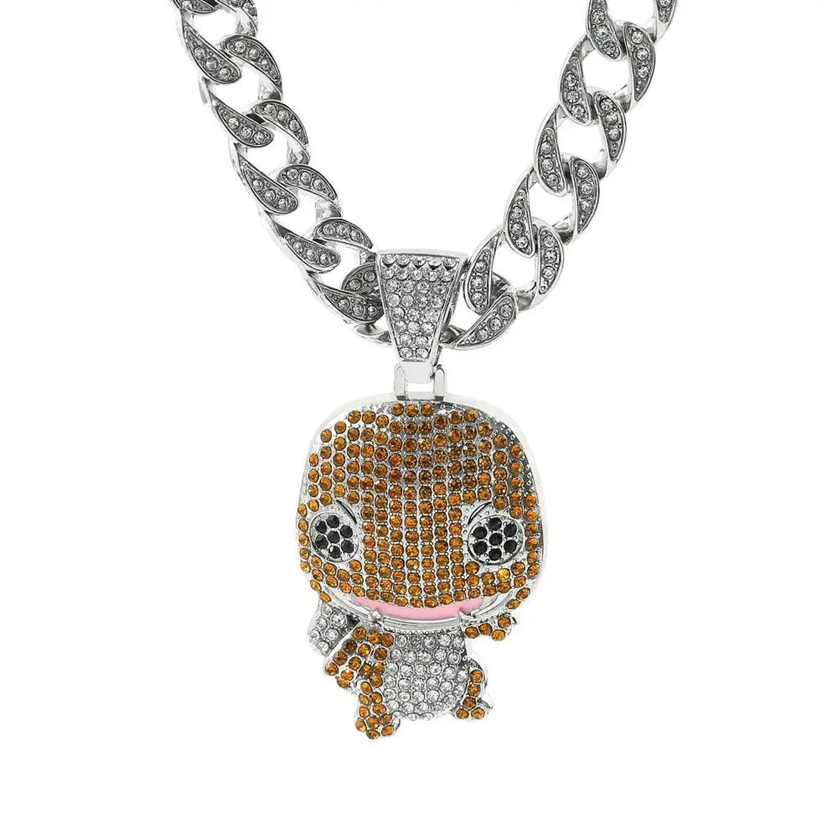 Pokémon hip hop chain necklace with pendant – Squirtle Silver