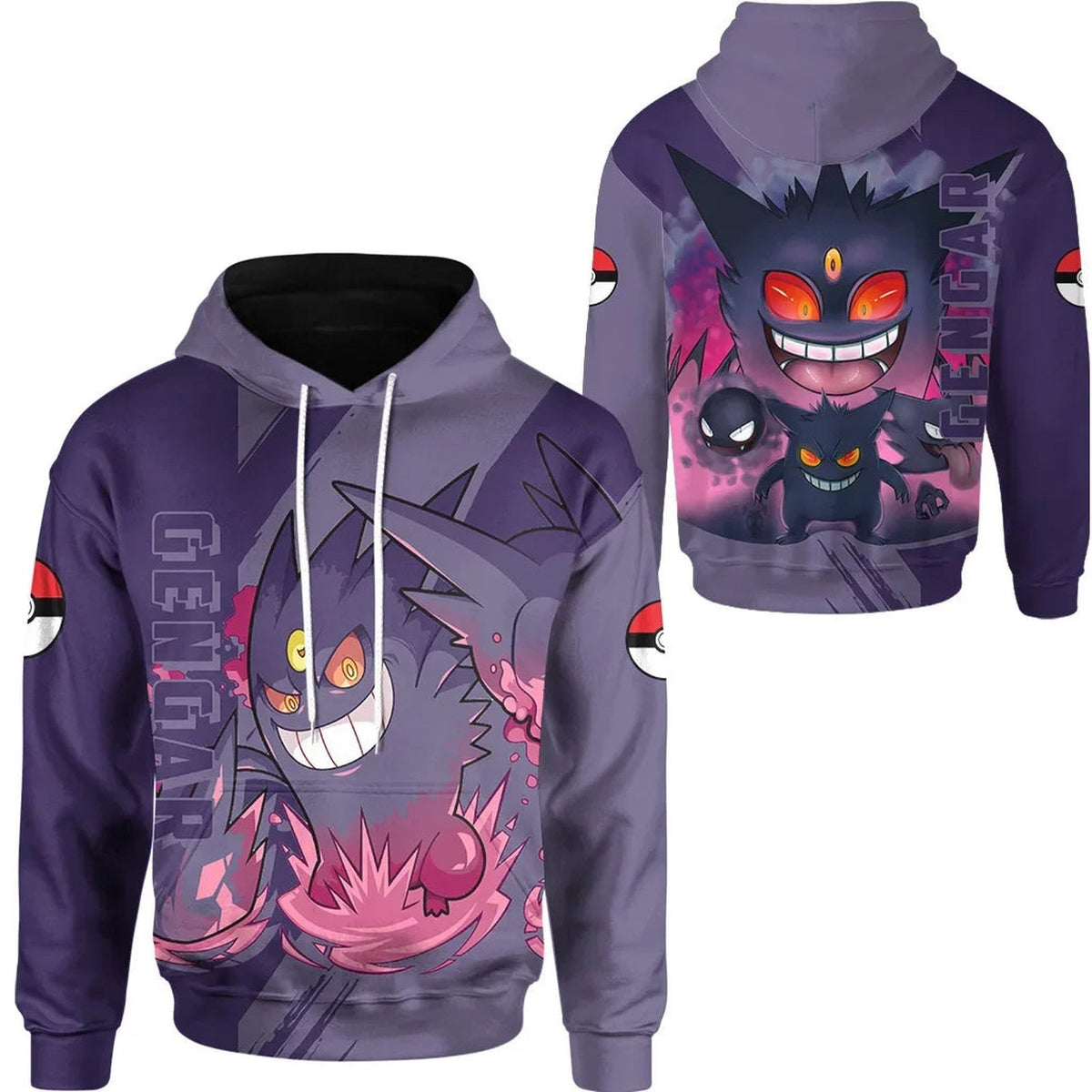 Pokémon hoodie with character print – Gengar