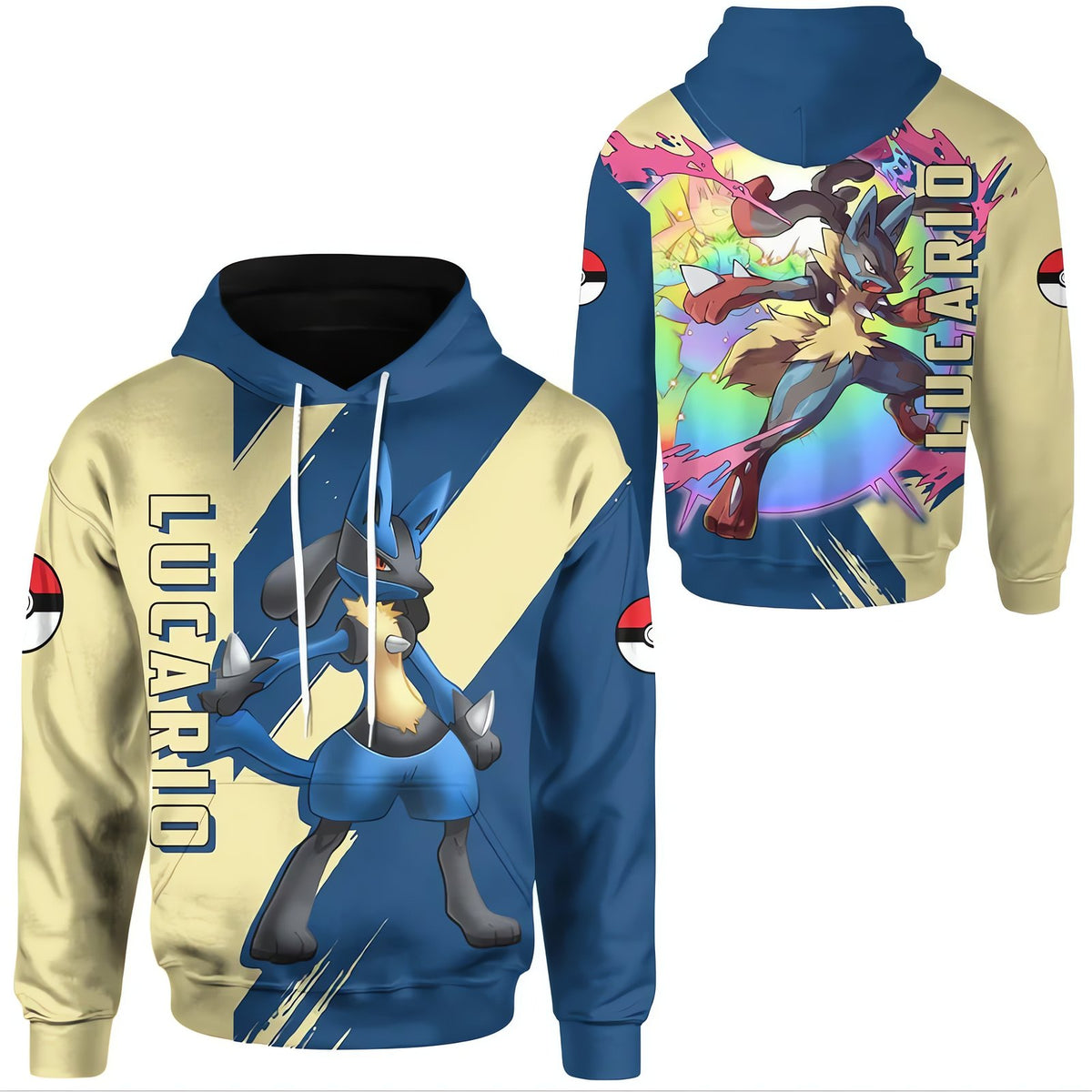Pokémon hoodie with character print – Lucario