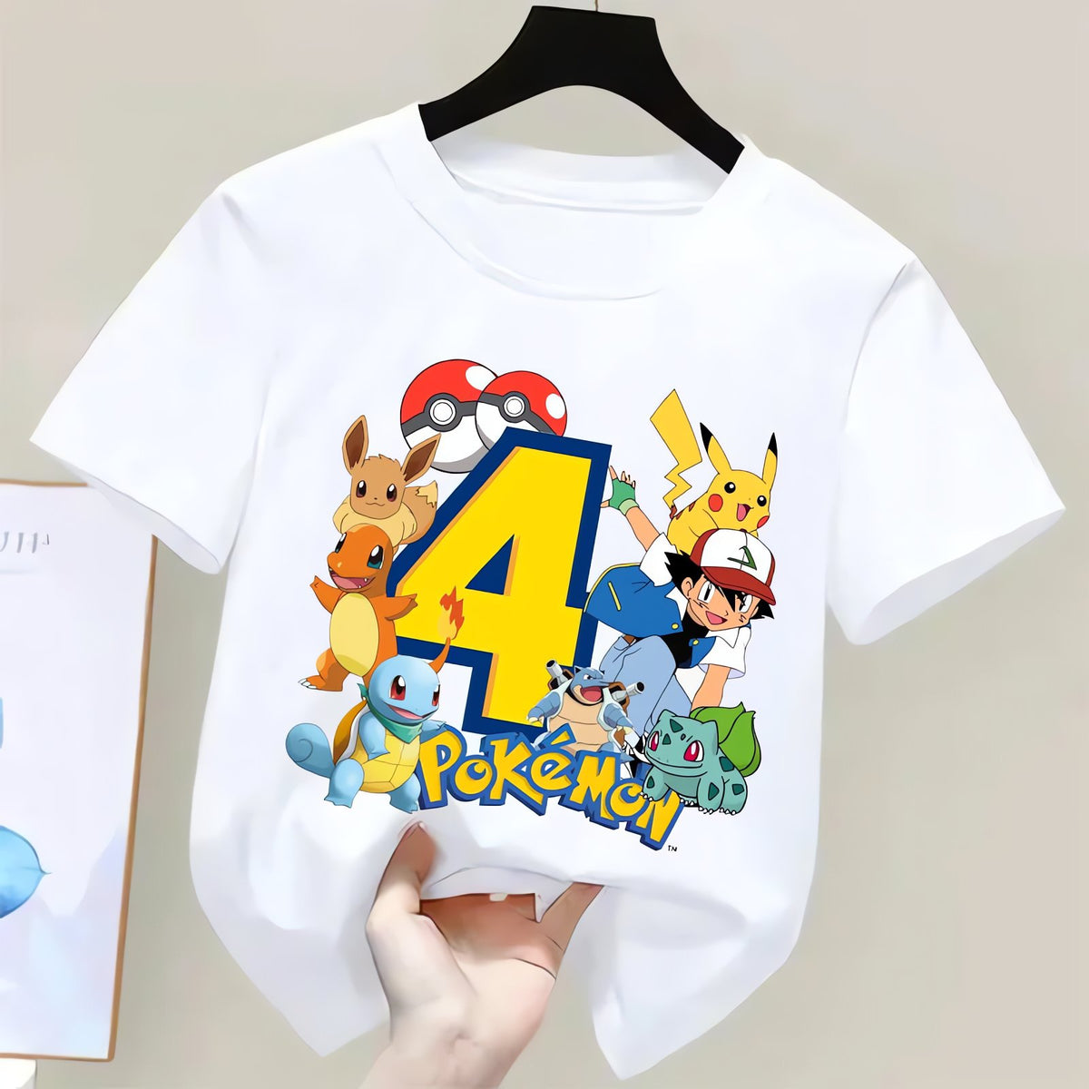 Pokémon birthday T-shirt for kids with age number
