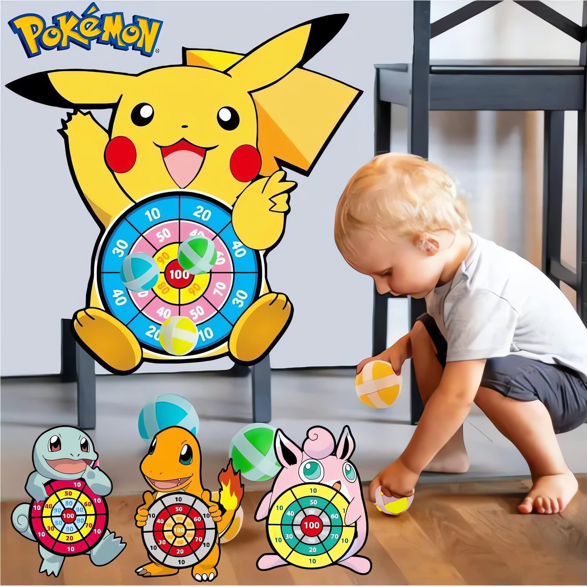 Pokémon kids' dart game with soft dartboard – photo 12