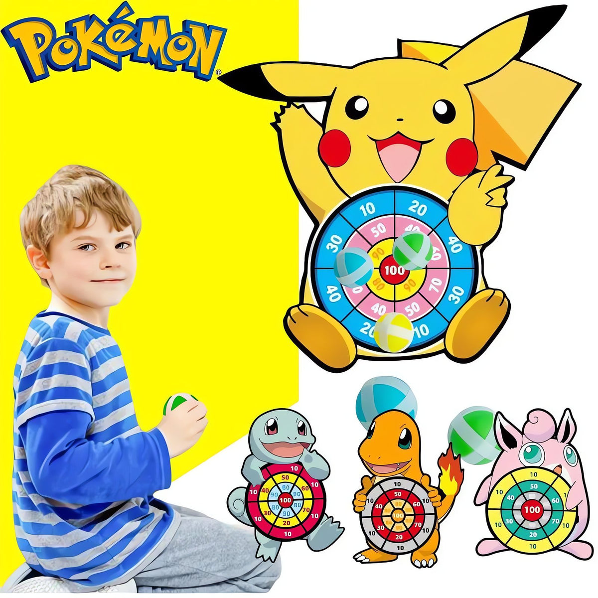 Pokémon kids' dart game with soft dartboard – photo 3