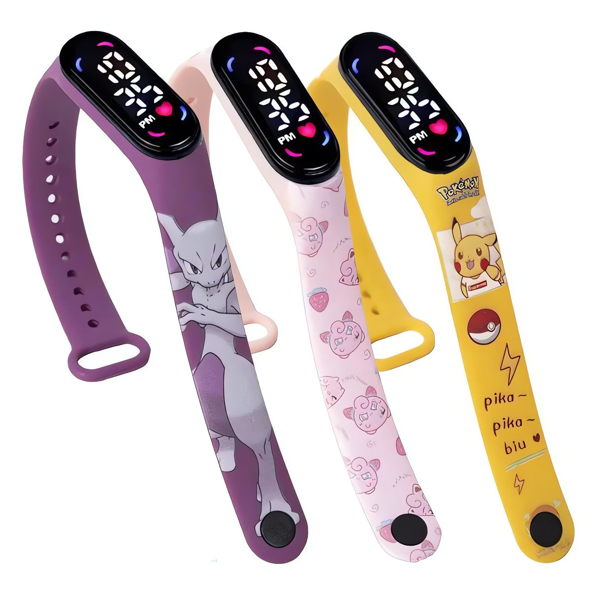 Pokémon kids' digital LED watch with Pikachu strap