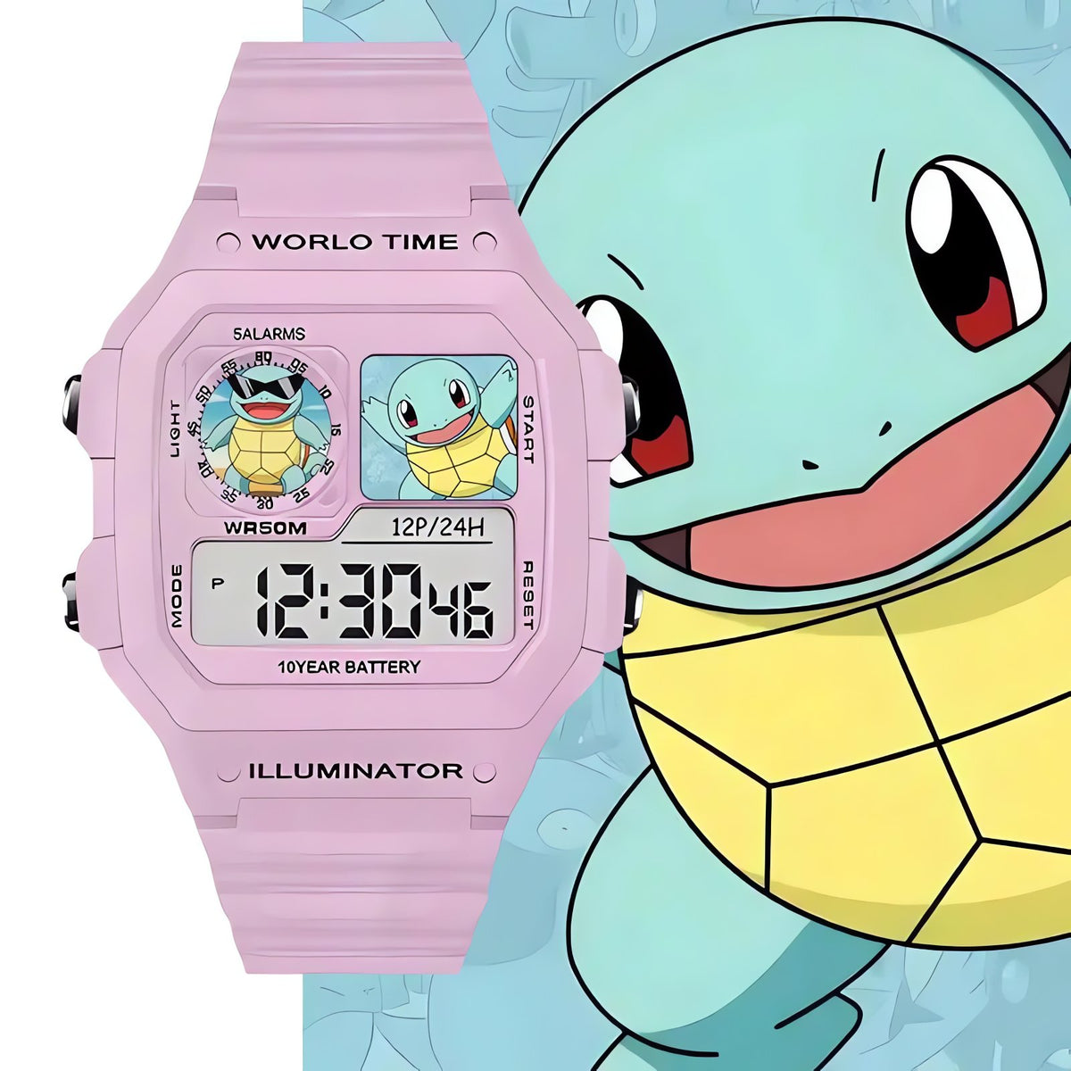 Pokémon kids' digital watch – Pink Squirtle