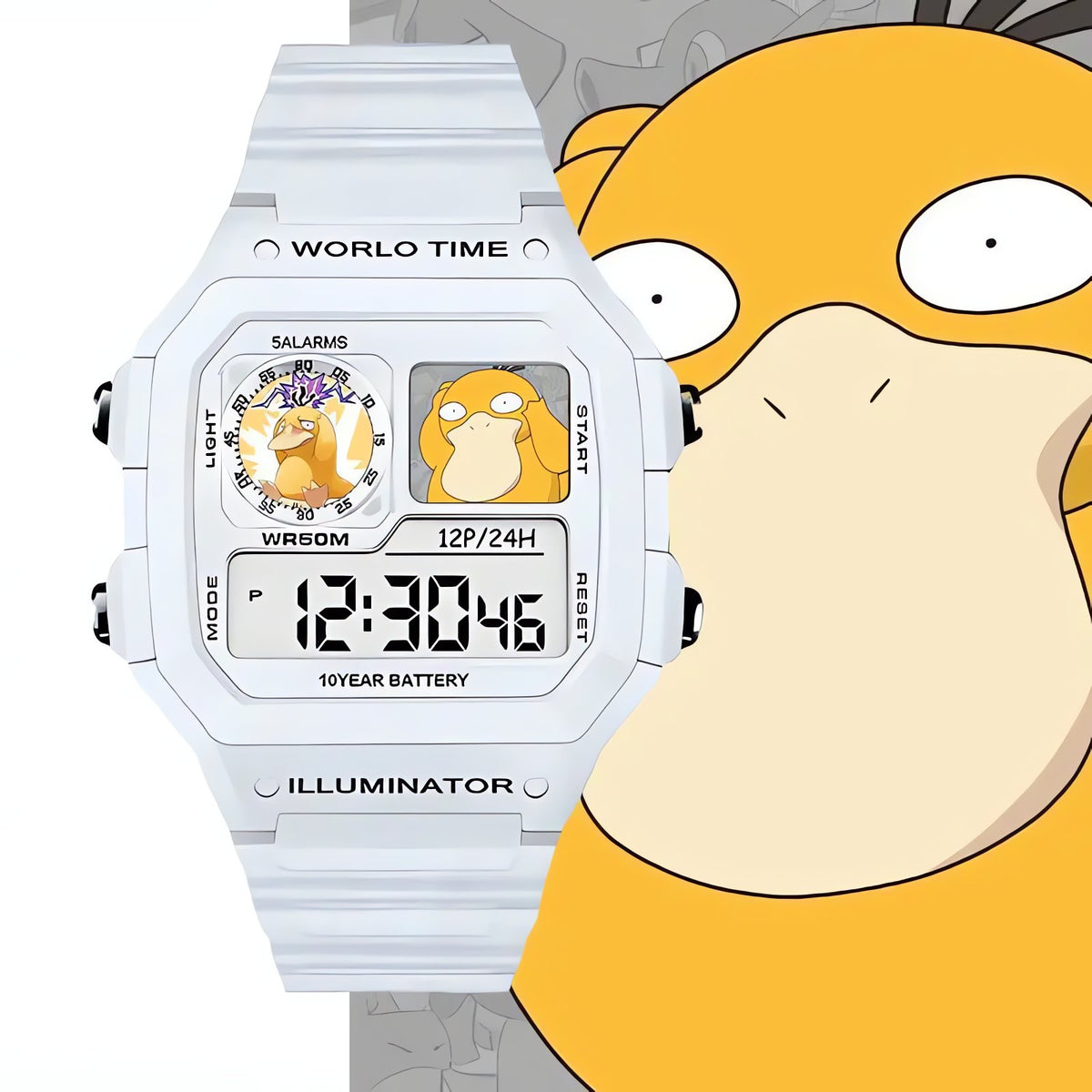 Pokémon kids' digital watch – White Psyduck