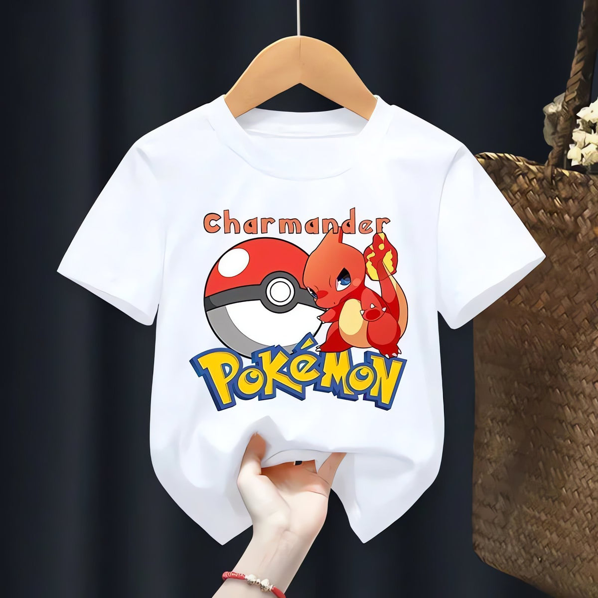 White Pokémon T-shirt for kids – Charmander