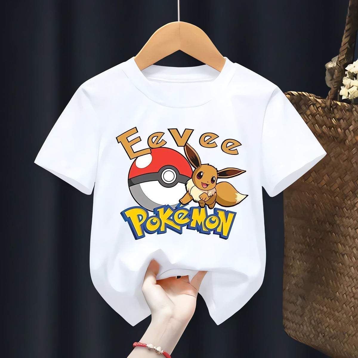 White Pokémon T-shirt for kids – Eevee