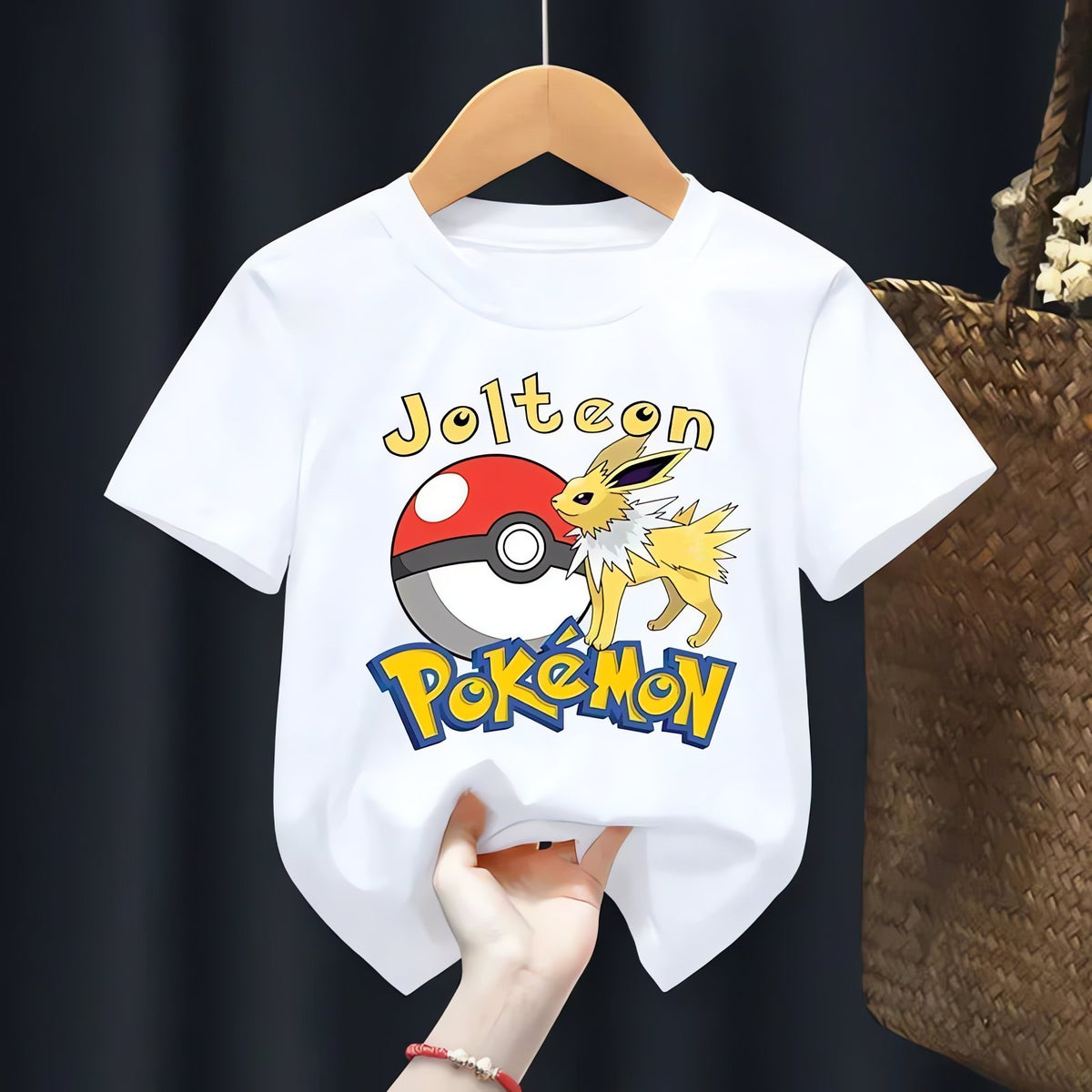 White Pokémon T-shirt for kids – Jolteon