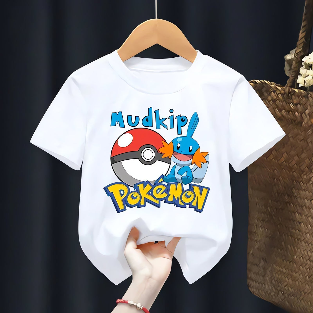 White Pokémon T-shirt for kids – Mudkip