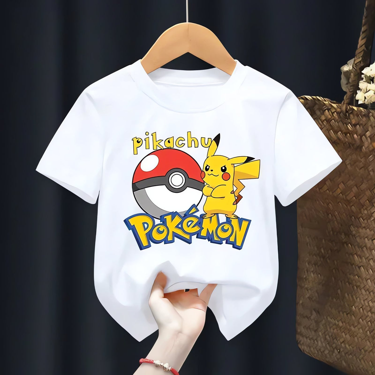 White Pokémon T-shirt for kids – Pikachu