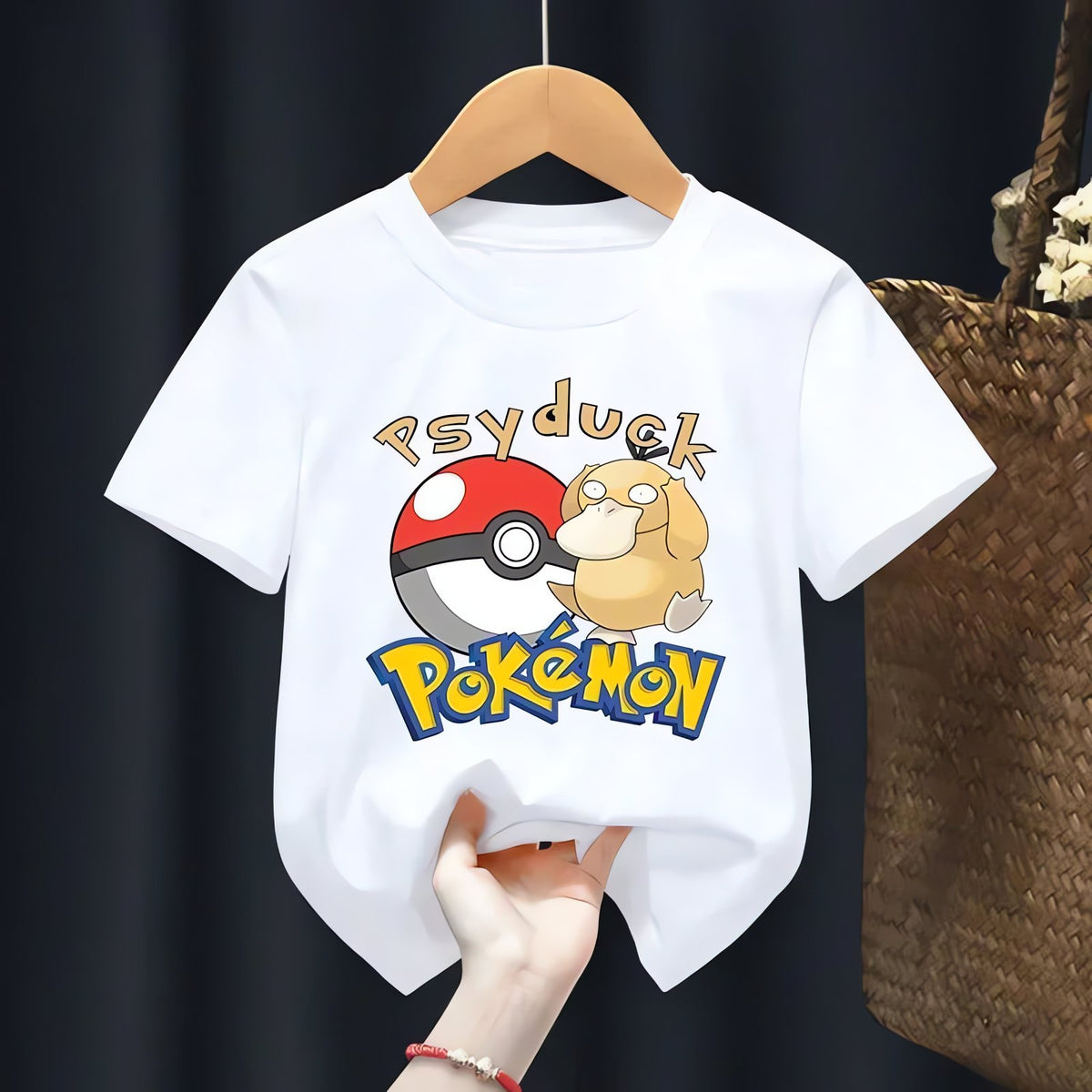 White Pokémon T-shirt for kids – Psyduck