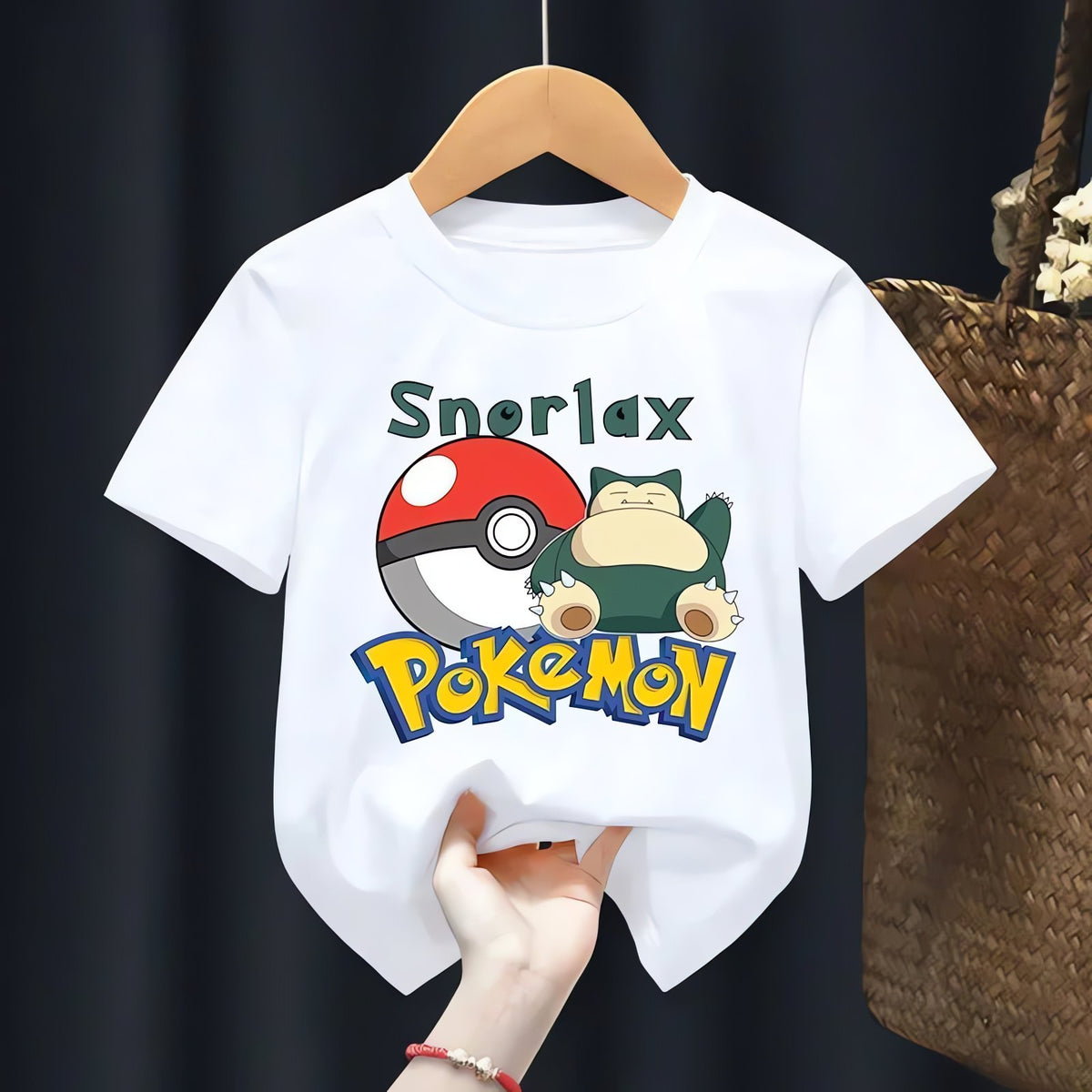 White Pokémon T-shirt for kids – Snorlax